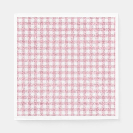 Samtiges Rosa-Weiß-Gingham-Charm Serviette (Vorderseite)