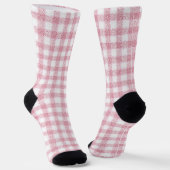 Samtiges Rosa-Weiß-Gingham-Charm Socken (Gewinkelt)
