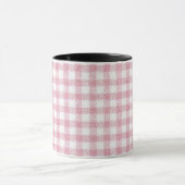 Samtiges Rosa-Weiß-Gingham-Charm Tasse (Zentrum)
