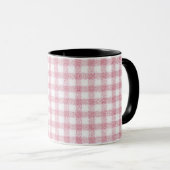 Samtiges Rosa-Weiß-Gingham-Charm Tasse (VorderseiteRechts)