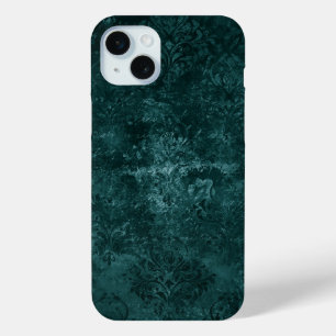 Samtiges Teal Damast   Dunkelgrüner Grunge Barock Case-Mate iPhone Hülle