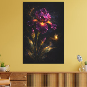 Samtiris Mitternacht Botanika Indigo und Gold Leinwanddruck