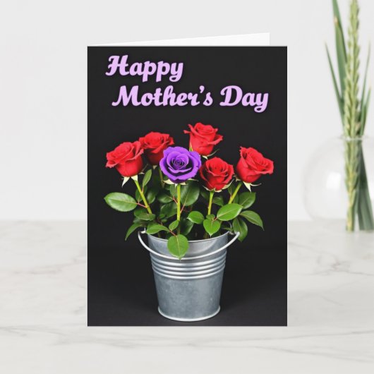 Samtkartenstrauß Rosen Karte (Vorderseite)