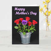 Samtkartenstrauß Rosen Karte (Gelbe Blume)