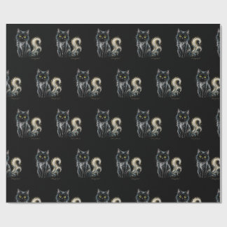 Samtmond Goldäugige Schwarze Katze Geschenkpapier