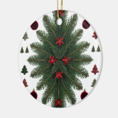 Samtrot-grüner Sternenexplosions-Keramikschmuck Keramik Ornament (Links)