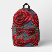 Samtrote Rosen  Bedruckter Rucksack (Vorderseite)