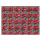 Samtrote Rosen Tischdecke (Vorderseite (Horizontal))