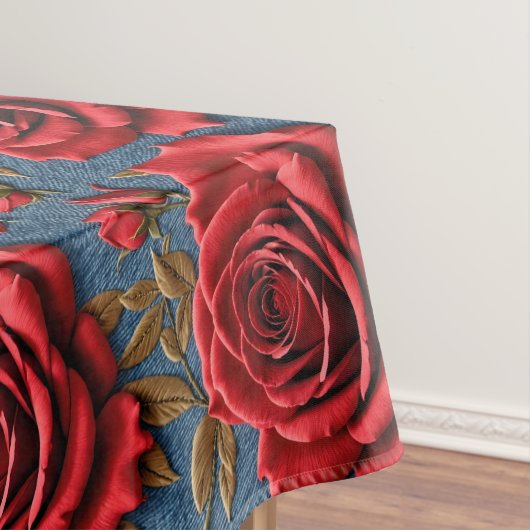 Samtrote Rosen Tischdecke (Beispiel)