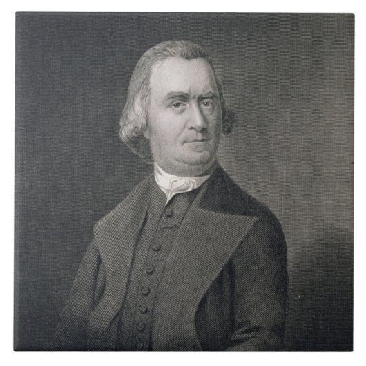 Samuel Adams, graviert von G.F. Storm (fl.c.1834) Fliese (Vorderseite)