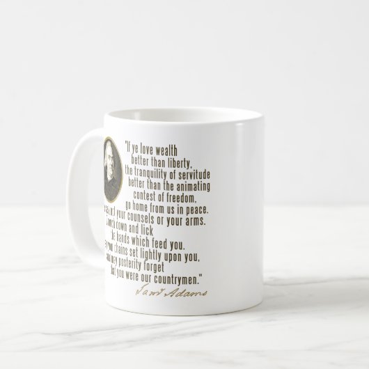 Samuel Adams-Zitat Kaffeetasse (Vorderseite Links)