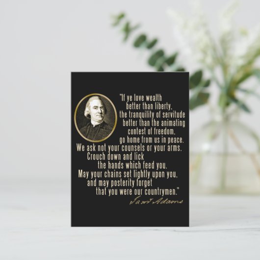 Samuel Adams Zitat Postkarte (Stehend Vorderseite)