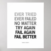 Samuel Beckett Zitat Poster Black/White (Vorne)