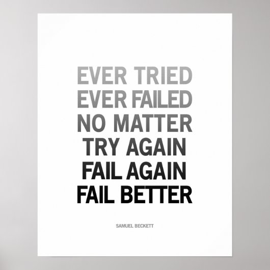 Samuel Beckett Zitat Poster Black/White (Vorne)