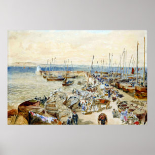 Samuel Bough Newhaven Hafen am Firth of Forth Poster