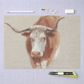 Samuel Colman | Leiter einer Kuh oder eines Ochsen Seidenpapier (Handwerk)