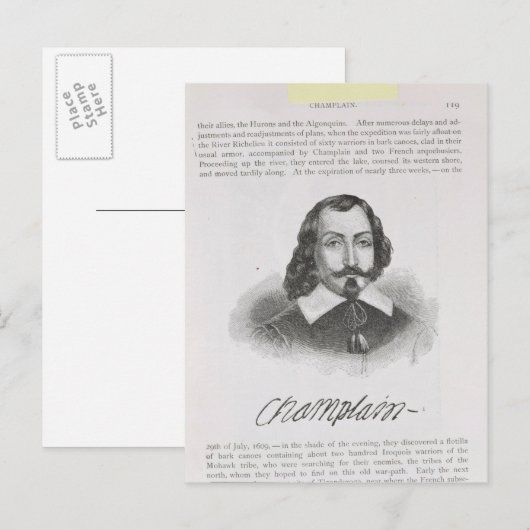 Samuel de Champlain Postkarte (Vorne/Hinten)