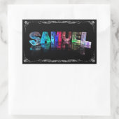 Samuel - Der Name Samuel in 3D-Leuchten (Foto) Rechteckiger Aufkleber (Tasche)
