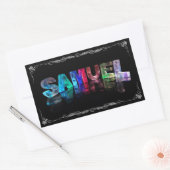 Samuel - Der Name Samuel in 3D-Leuchten (Foto) Rechteckiger Aufkleber (Umschlag)