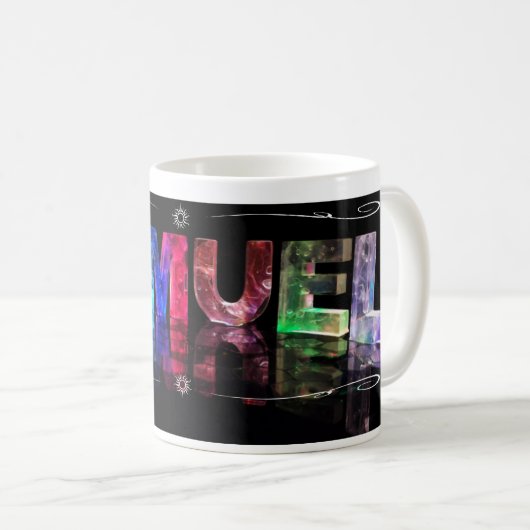 Samuel - der Namenssamuel in 3D beleuchtet Kaffeetasse (VorderseiteRechts)