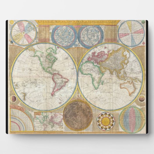 Samuel Dunn Wall Map of the World in Hemisphären Fotoplatte (Vorderseite)