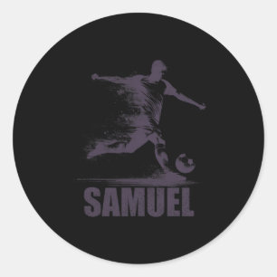 Samuel Fußball Jungen Personalisierter Vorname Sam Runder Aufkleber