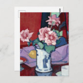 Samuel John Peploe Pink Roses, Chinesische Vase Postkarte (Vorne/Hinten)