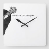 Samuel Morse Code Meme - Was hat Gott geschafft? Quadratische Wanduhr (Vorderseite)
