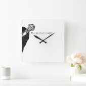 Samuel Morse Code Meme - Was hat Gott geschafft? Quadratische Wanduhr (Zuhause)