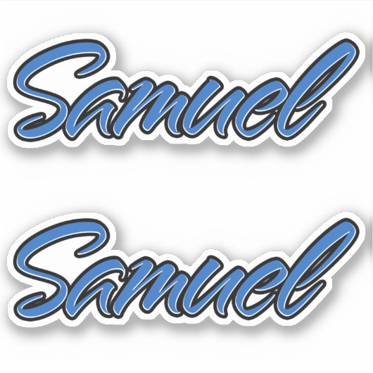 Samuel Name blue Aufkleber Sticker Stickerset (Vorderseite)