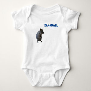 Samuel Name mit Aussie Quokka, Baby Bodysuit Baby Strampler