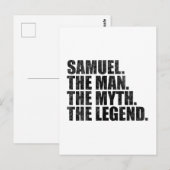 Samuel Name, Samuel Der Mann Der Mythos Die Legend Postkarte (Vorne/Hinten)