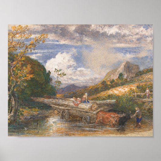 Samuel Palmer - Holzwagen, der einen Strom überque Poster (Vorne)