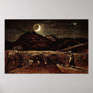 Samuel Palmer - Maisfeld im Mondlicht Poster