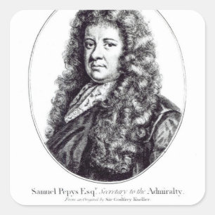 Samuel Pepys Quadratischer Aufkleber