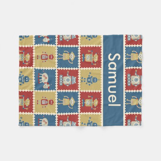Samuel personalisierte Roboter-Decke Fleecedecke (Vorderseite (Horizontal))