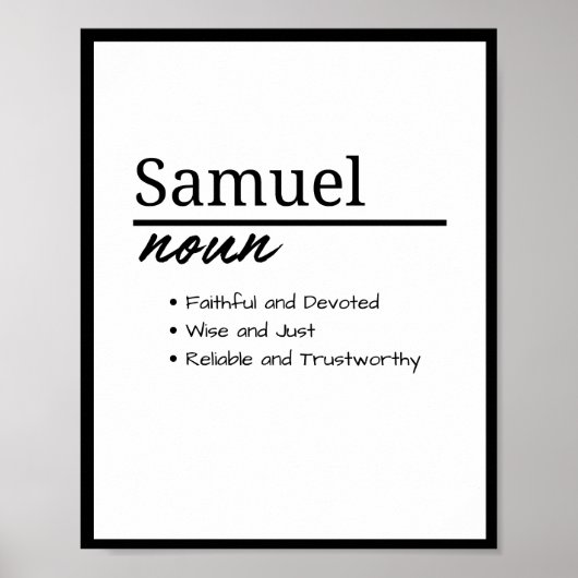 Samuel, Personalisierter Name des Jungen Poster (Vorne)