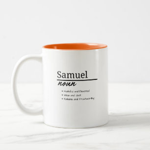 Samuel, Personalisierter Name des Jungen Zweifarbige Tasse