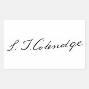 Samuel Taylor Coleridge-Signatur Rechteckiger Aufkleber