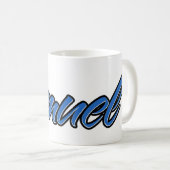 Samuel Vorname Name blue Tasse Kaffeetasse (VorderseiteRechts)