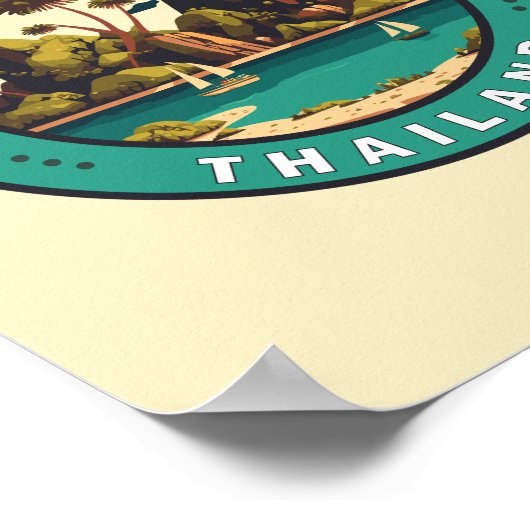 Samui Island Thailand Reisen Art Abzeichen Poster (Ecke)