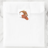 Samurai 6 ~ Ninjas Martial Arts Warrior Fantasy Ar Quadratischer Aufkleber (Tasche)