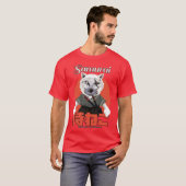 Samurai 9 Leben Katze T-Shirt (Vorne ganz)