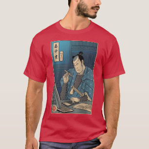 Samurai Accountant Ukiyoe Samurai Accounting Japan T-Shirt