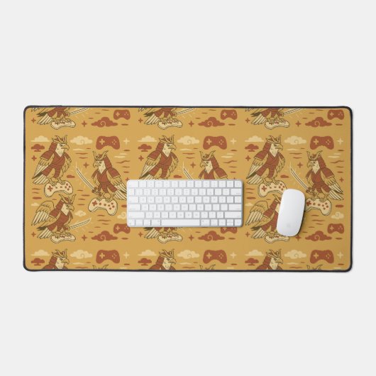 Samurai-Adler mit Spielcontroller Schreibtischunterlage (Tastatur & Maus)