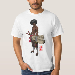 Samurai Afro Black Yasuke Sengoku Krieger Ronin An T-Shirt