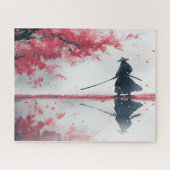 Samurai and Sakura – Japanese Warrior Art Puzzle (Horizontal)