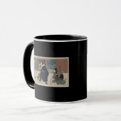 Samurai-angreifender Feind circa Japan 1848 Tasse (Vorderseite Links)