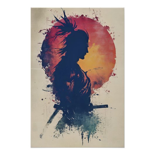 Samurai at Sunset Poster (Vorderseite)