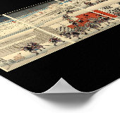 Samurai attackierte nachts im Schnee um 1860 Poster (Ecke)